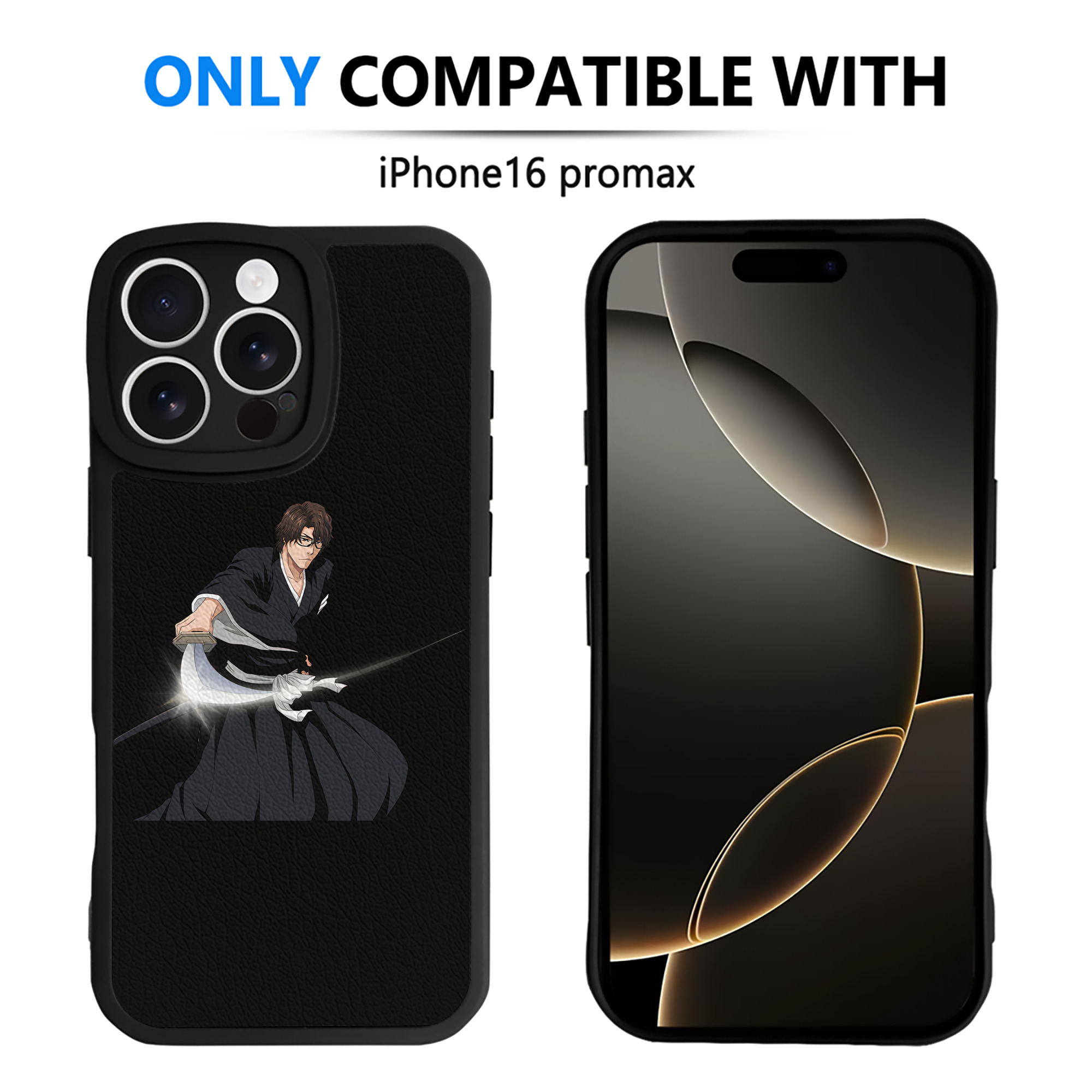 （画像用） ブリーチ 藍染 惣右介（あいぜん そうすけ） BLEACH Aizen Sousuke 【iPhone 16シリーズ対応】シリコンスマホケース（レザー調） 材質：シリコン